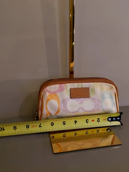 Coach Cosmetic Signature Print Pouch - White/Pastel Multicolored - Picture 3 of 6